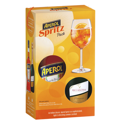 Aperol 700ml and Riccadonna Prosecco 750ml Aperol Spritz Pack