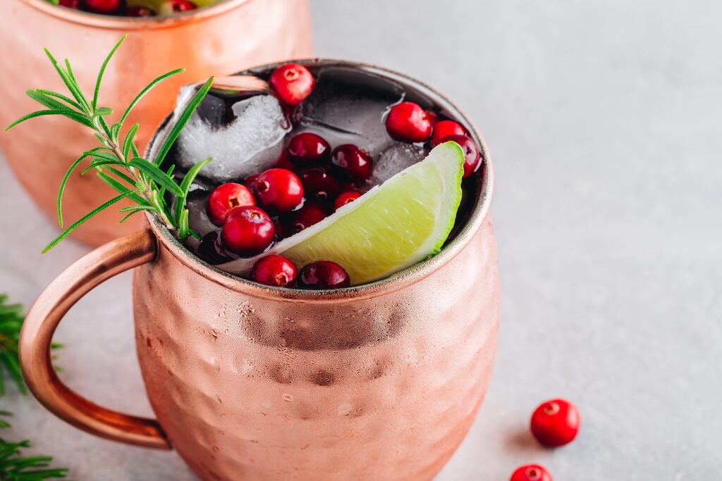 autumn cocktail - cranberry moscow mule