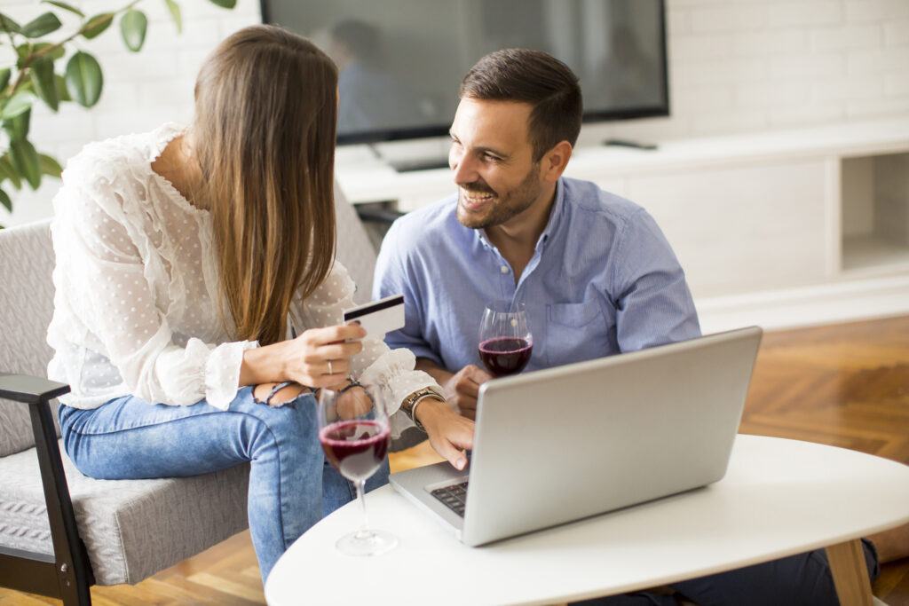 couple buying wine online